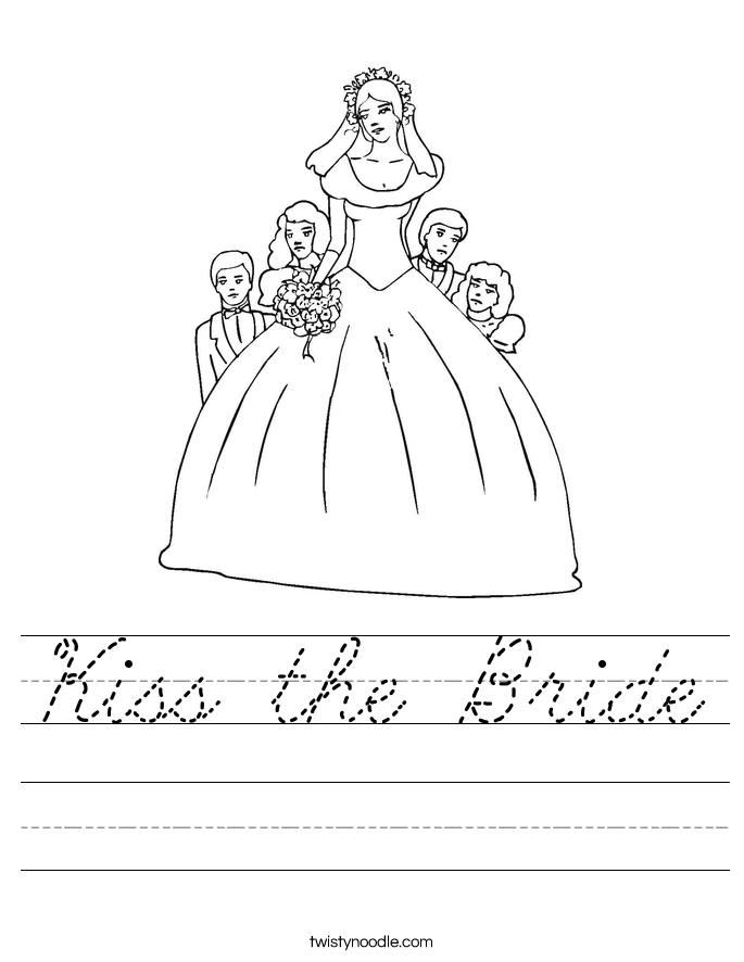 Kiss the Bride Worksheet