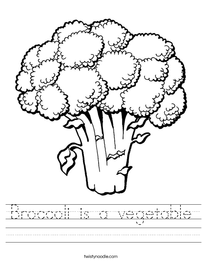 broccoli is a vegetable worksheet twisty noodle