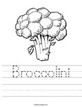 Broccolini Worksheet