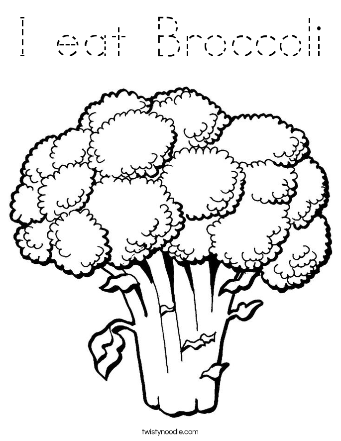 I eat Broccoli Coloring Page
