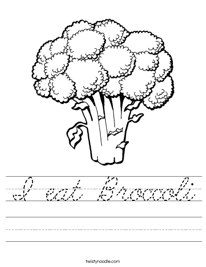 I eat Broccoli Worksheet