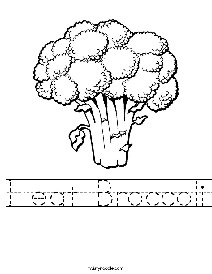 I eat Broccoli Worksheet
