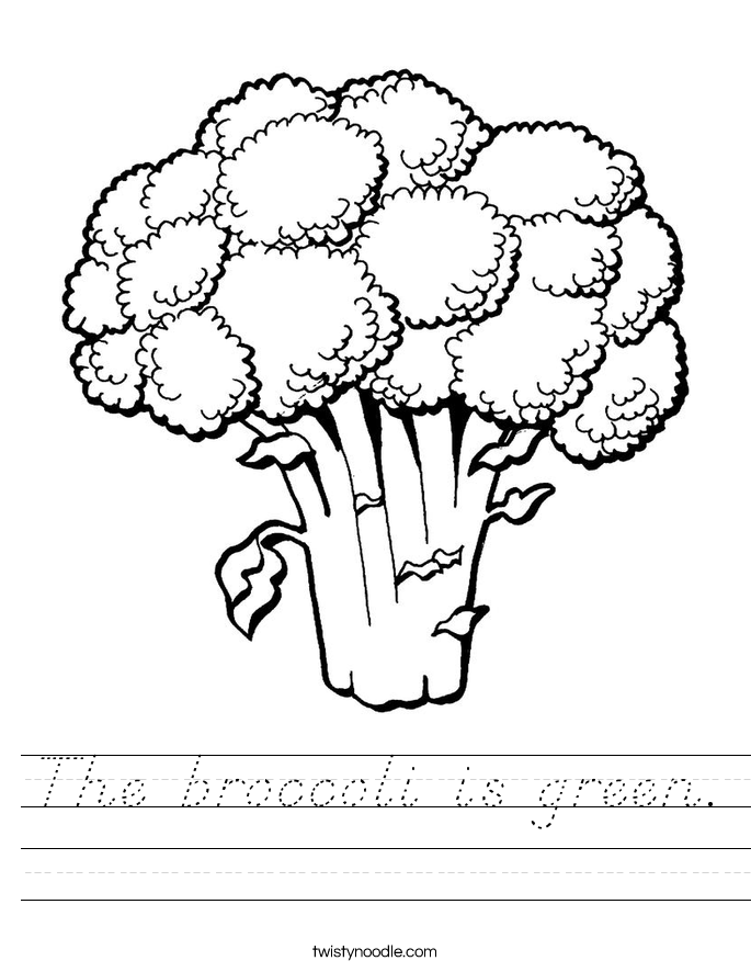 The broccoli is green. Worksheet
