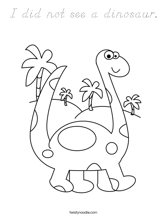 I did not see a dinosaur. Coloring Page