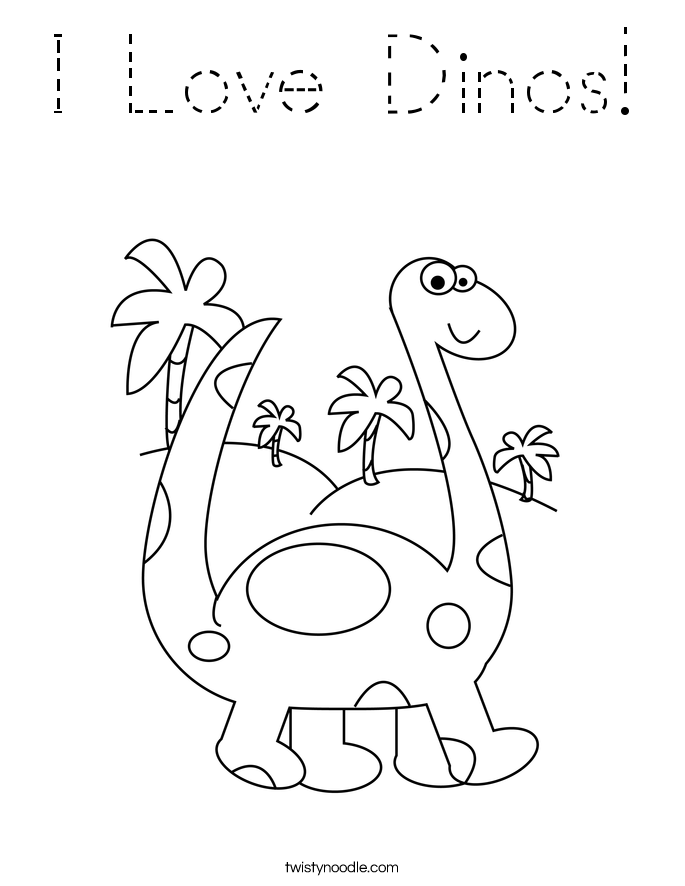I Love Dinos! Coloring Page