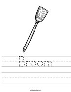 Broom Handwriting Sheet