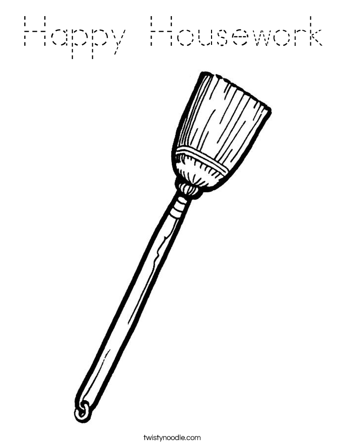 Happy Housework Coloring Page
