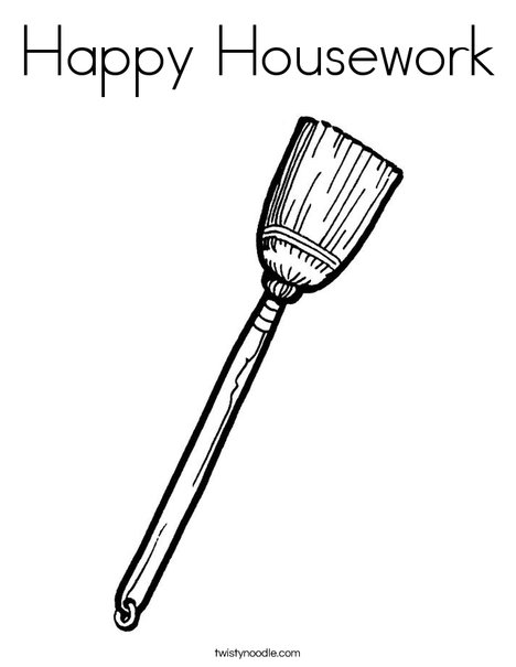 Broom Coloring Page