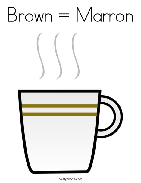 Brown Coffee Coloring Page