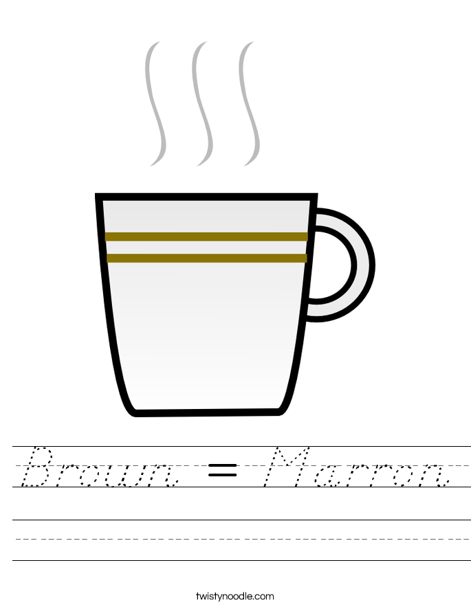 Brown = Marron Worksheet