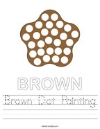 Brown Dot Painting Handwriting Sheet