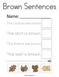 Brown Sentences Coloring Page