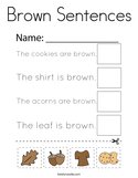 Brown Sentences Coloring Page