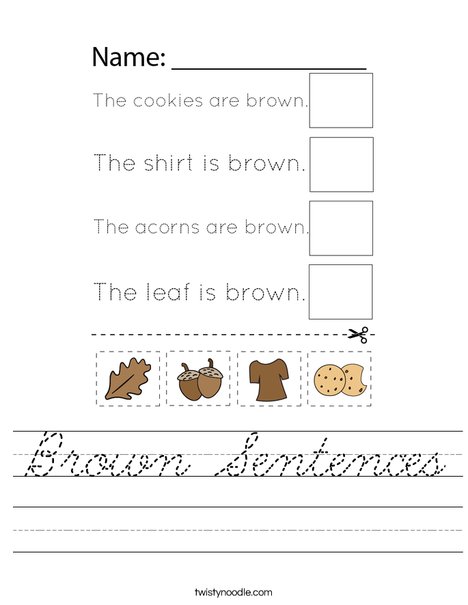 Brown Sentences Worksheet
