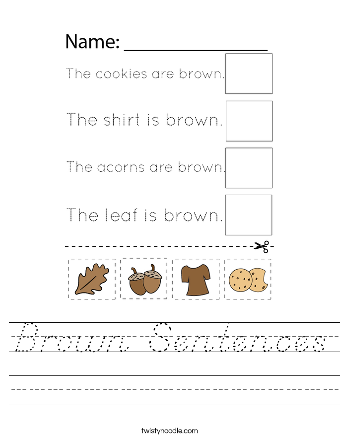 Brown Sentences Worksheet