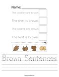 Brown Sentences Worksheet