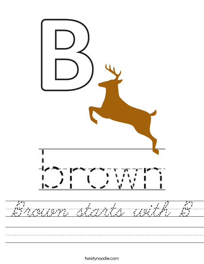 Brown starts with B Worksheet