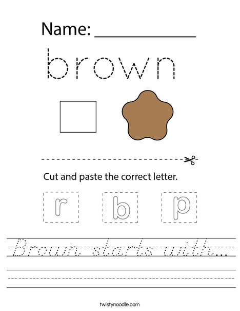 Brown starts with... Worksheet