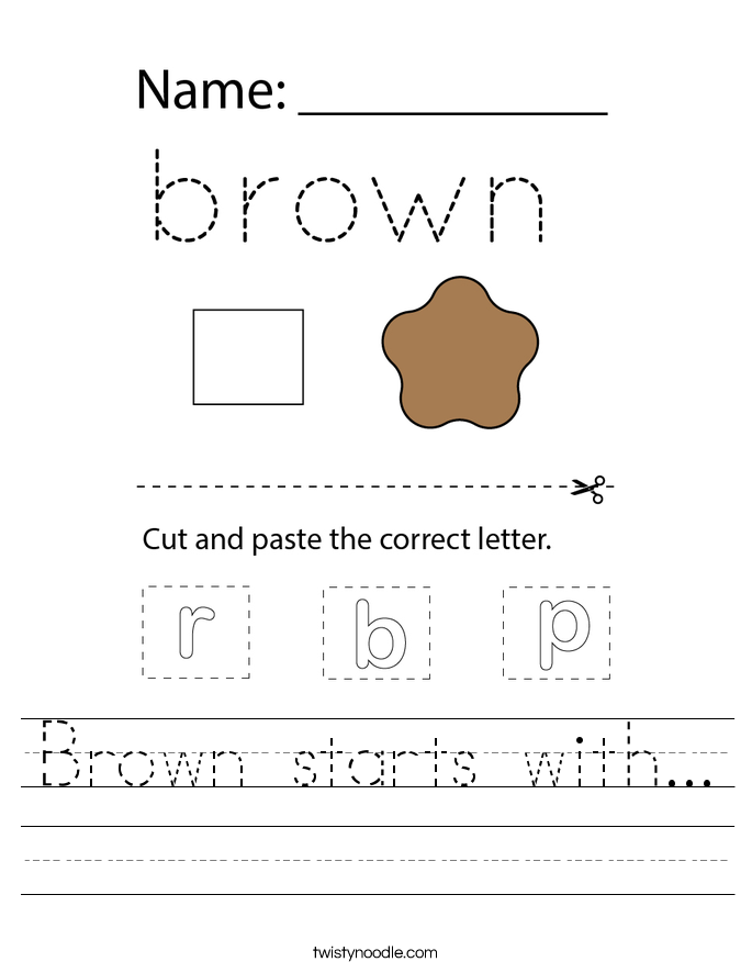 Brown starts with... Worksheet