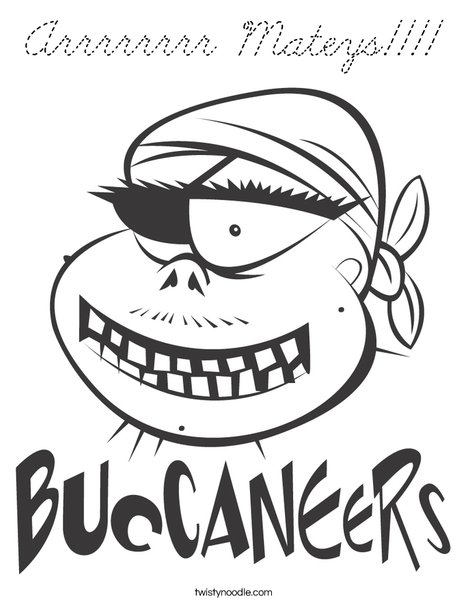 Buccaneers Pirate Coloring Page