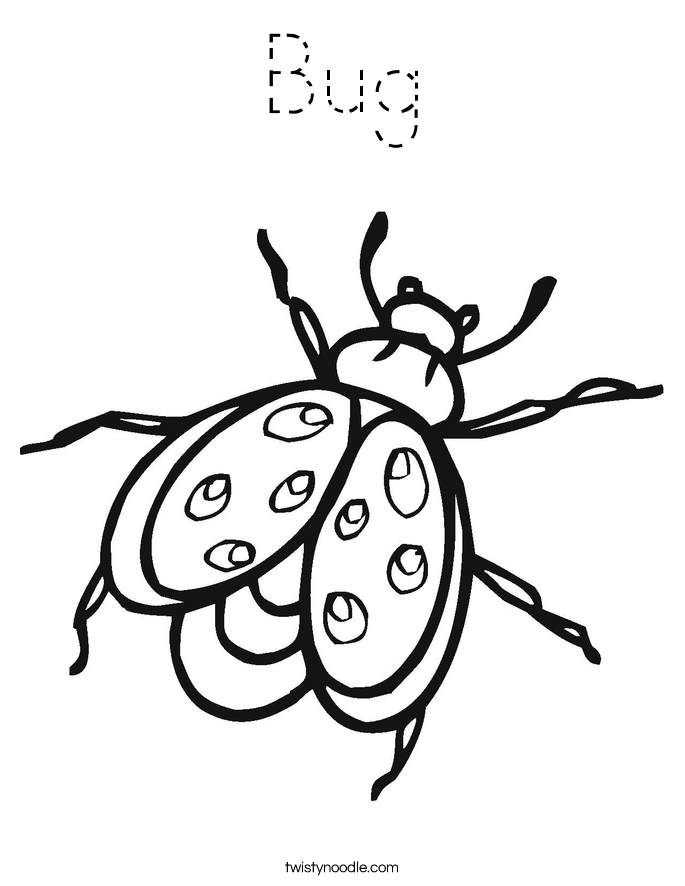 Bug Coloring Page - Tracing - Twisty Noodle
