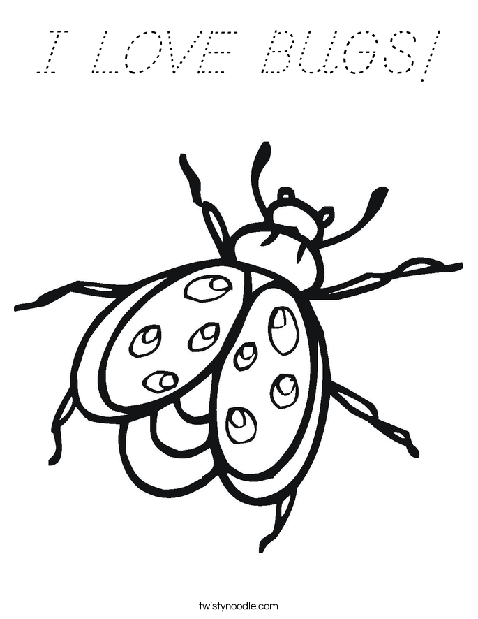 I LOVE BUGS! Coloring Page