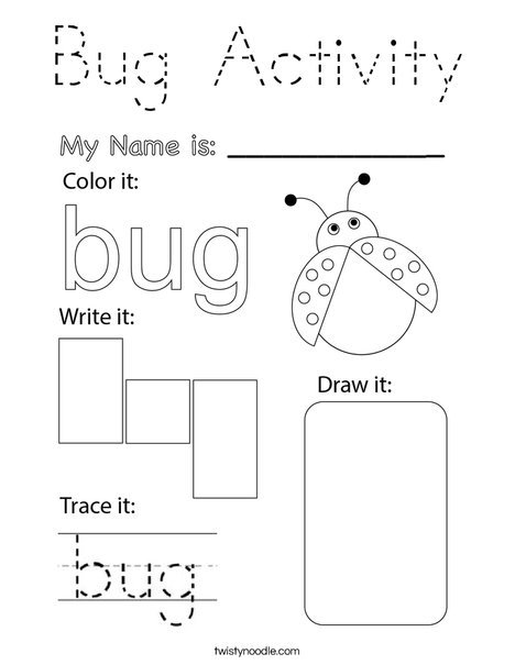 Bug Activity Coloring Page