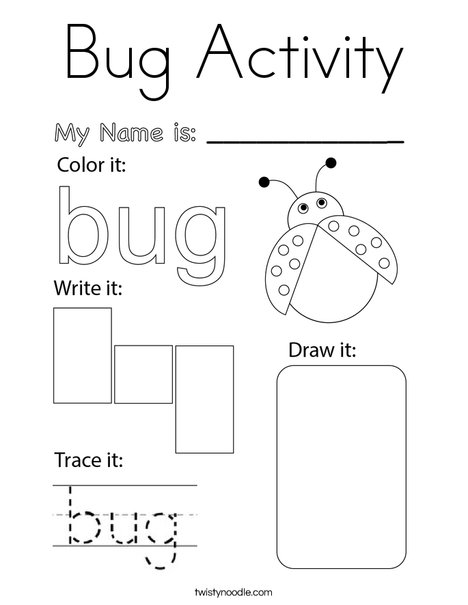 Bug Activity Coloring Page