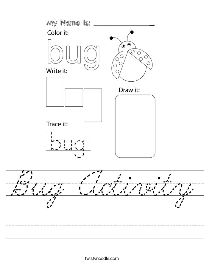 Bug Activity Worksheet