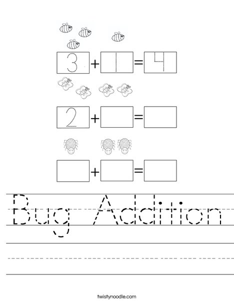 Bug Addition Worksheet