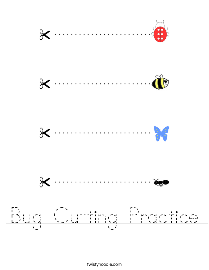 Bug Cutting Practice Worksheet