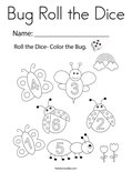 Bug Roll the Dice Coloring Page