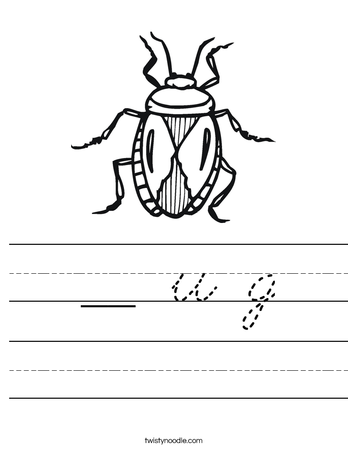 u g worksheet cursive twisty noodle