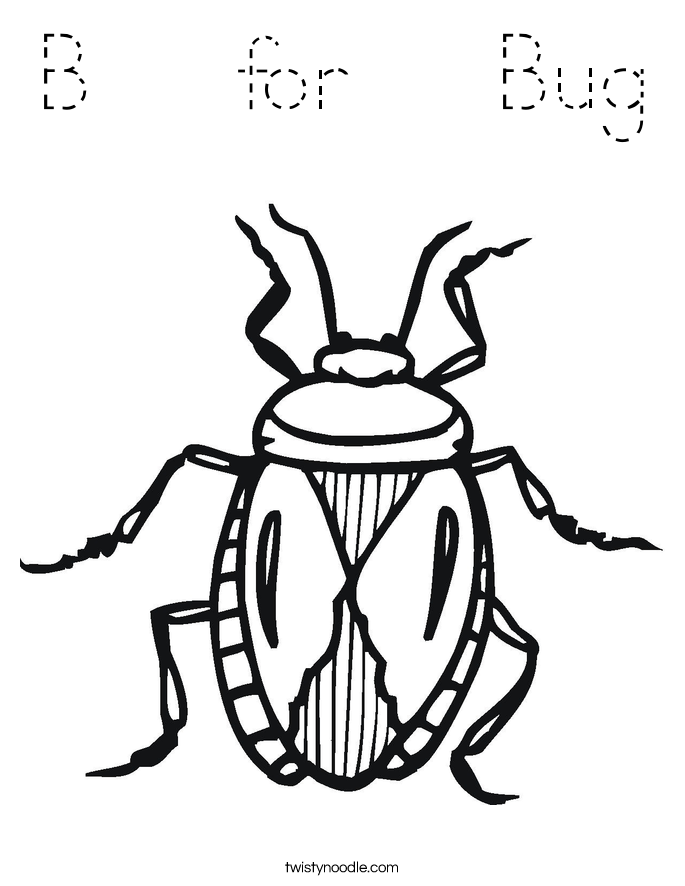 B   for   Bug Coloring Page