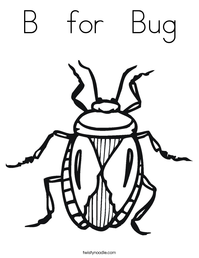 B   for   Bug Coloring Page