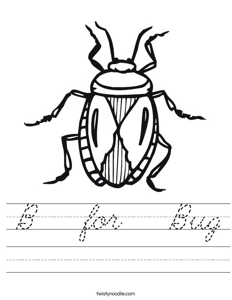 B is for Bug Worksheet