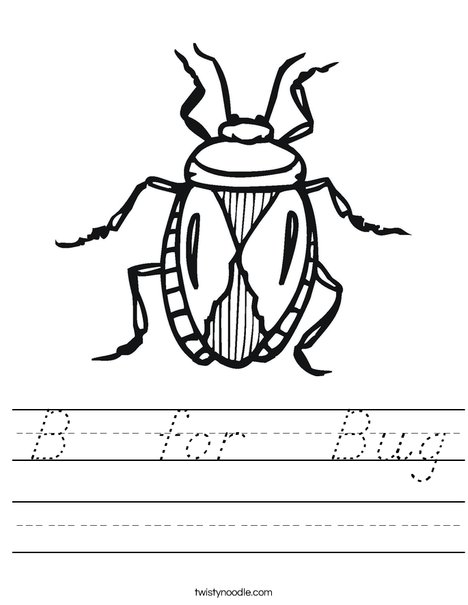 B is for Bug Worksheet