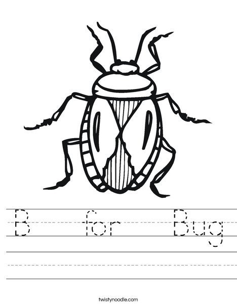 B is for Bug Worksheet