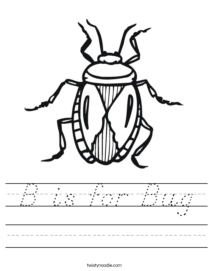 B is for Bug Worksheet