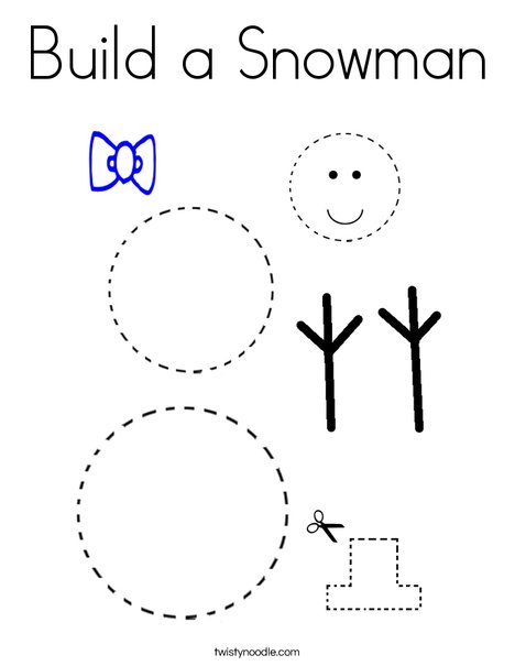 Build a Snowman Coloring Page