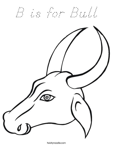 Bull Head with Horns Coloring Page