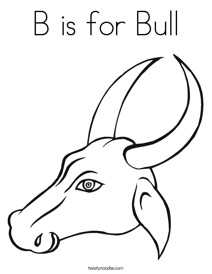 B is for Bull Coloring Page