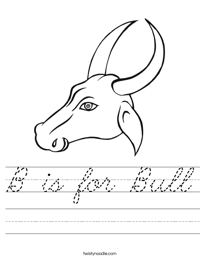 B is for Bull Worksheet