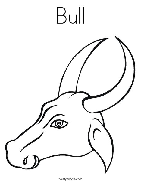 Bull Head with Horns Coloring Page