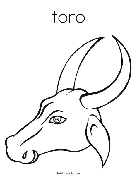 Bull Head with Horns Coloring Page