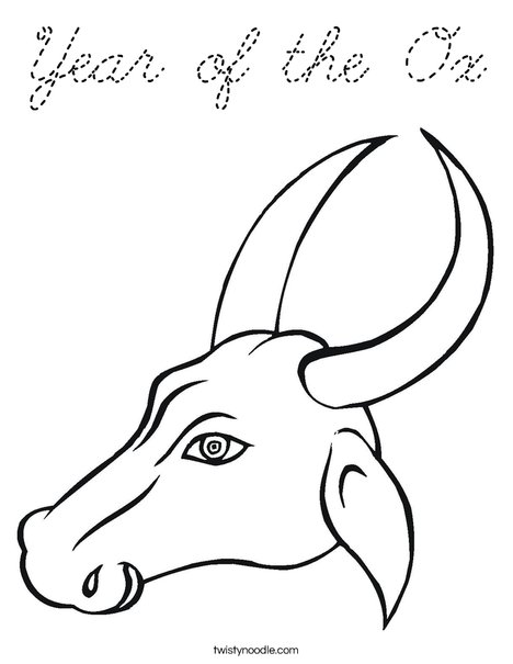 Bull Head with Horns Coloring Page