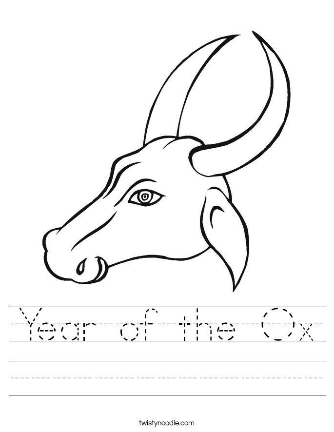 Year of the Ox Worksheet - Twisty Noodle