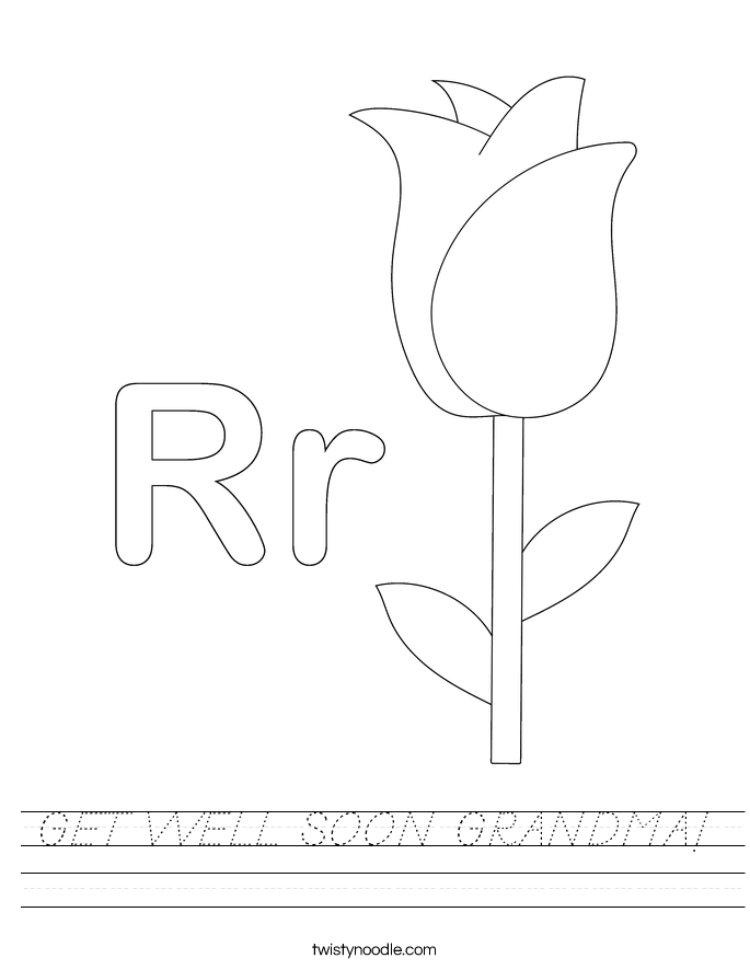 GET WELL SOON GRANDMA! Worksheet