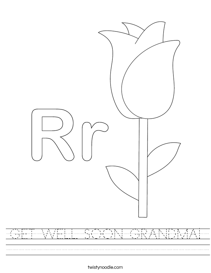 GET WELL SOON GRANDMA! Worksheet