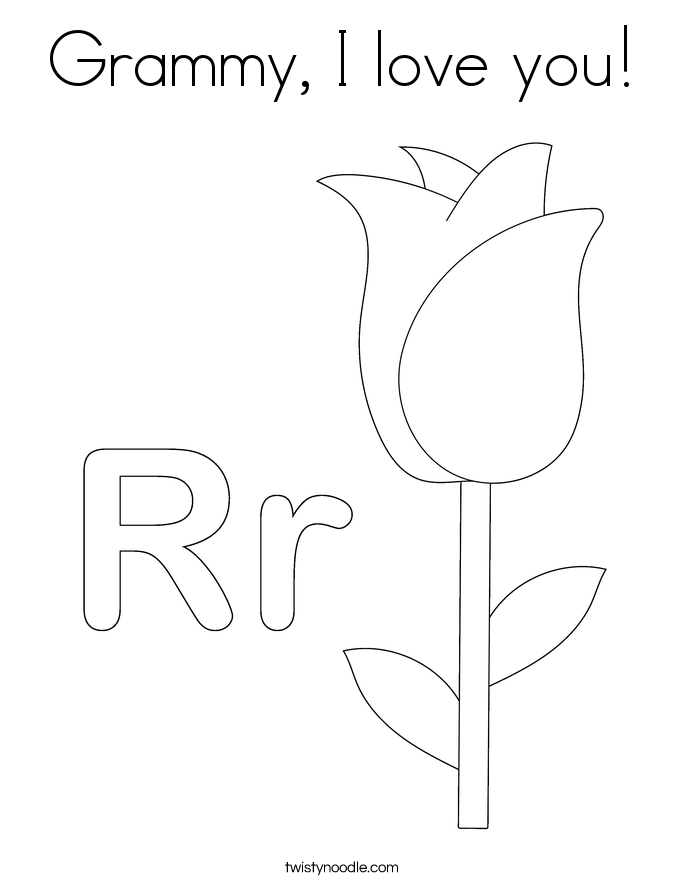 Grammy, I love you! Coloring Page